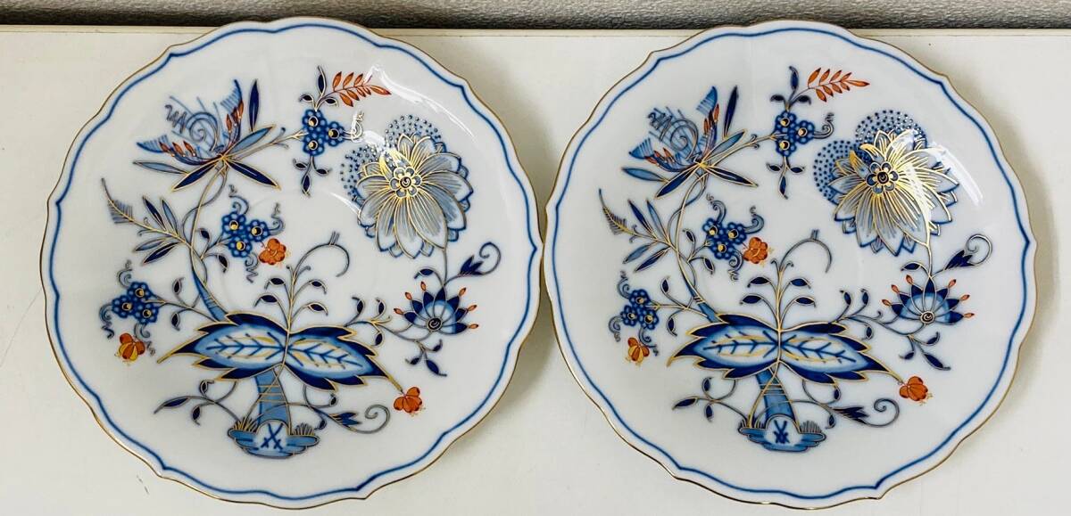 ☆F1674□1円スタート【美品・2客セット・希少】MEISSEN マイセン
