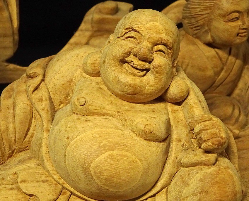 木製彫刻 七福神 寿老人 インテリア オブジェ 木製彫刻 七福神 寿老人