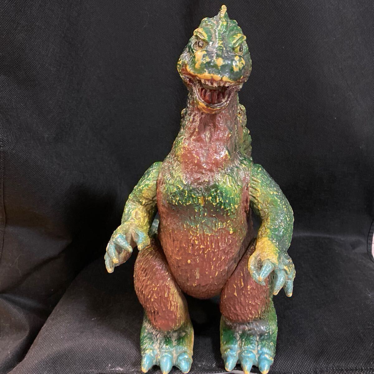 当時物 ブルマァク ジャイアントゴジラソフビ 山吹色成型色茶色くるみ