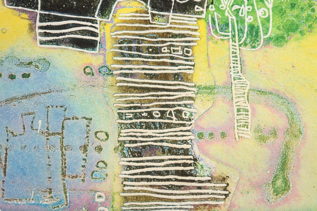 真作 長谷川彰一 銅版画「スプリング シンフォニー」画寸29×22cm 静岡