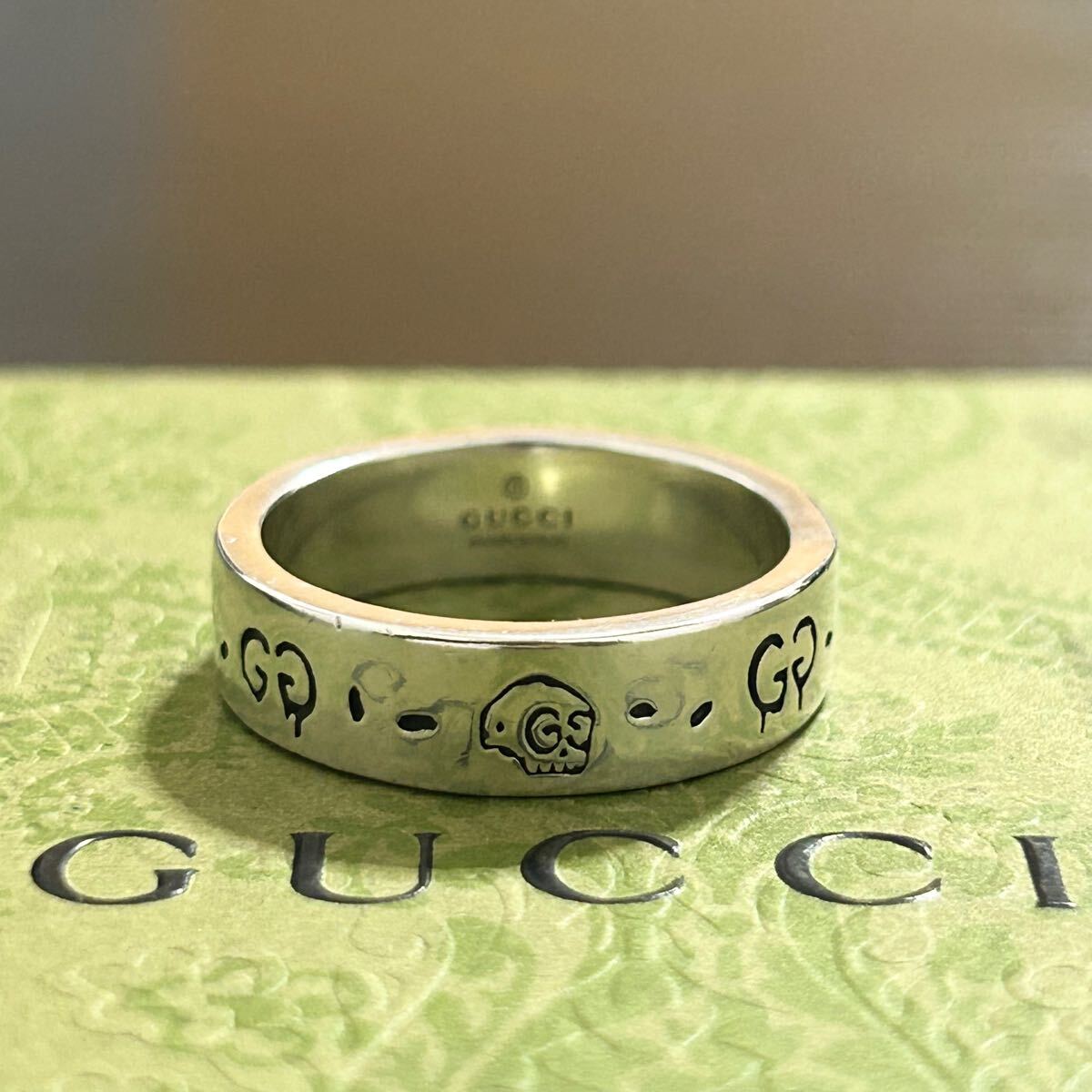 GUCCIアイコンゴーストリング サイズ21 美品】1円〜 グッチ GUCCI 指輪 リング サイズ21 刻印22 ゴースト