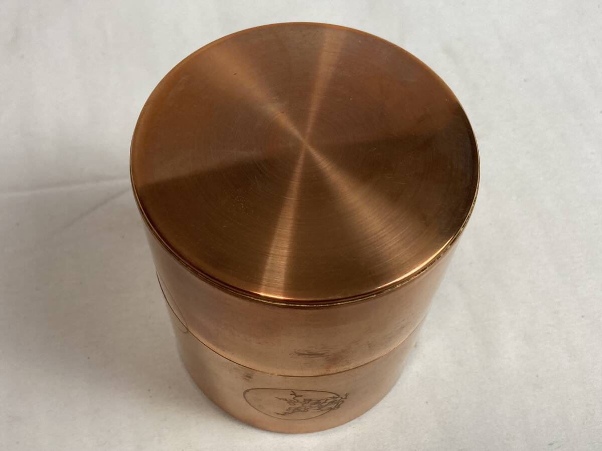 開花堂 松竹梅 銅茶筒 平型 未使用品(茶筒)｜売買されたオークション