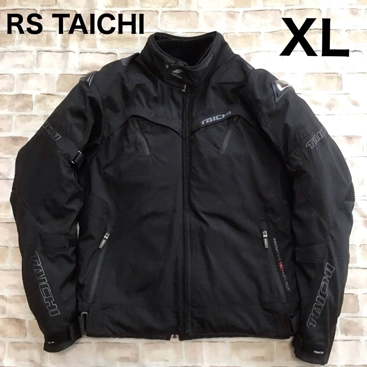 ★程度良好USED RS TAICHI RS タイチ ライダースジャケット XL RSJ708 各所プロテクター 胸部もあり インナー脱着可_1
