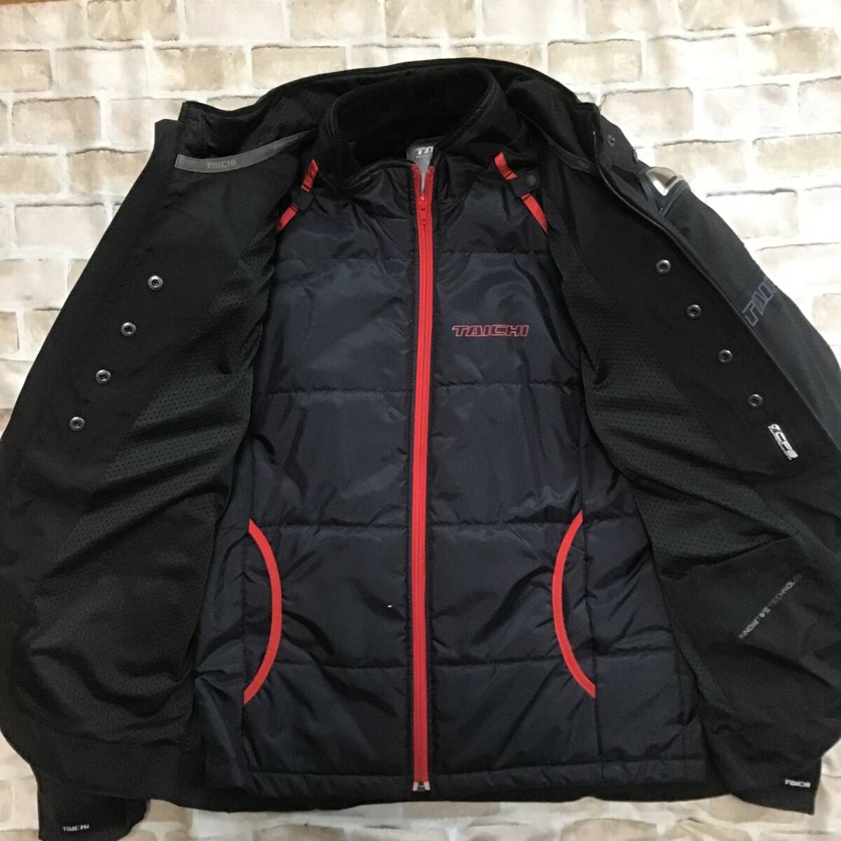 ★程度良好USED RS TAICHI RS タイチ ライダースジャケット XL RSJ708 各所プロテクター 胸部もあり インナー脱着可_4