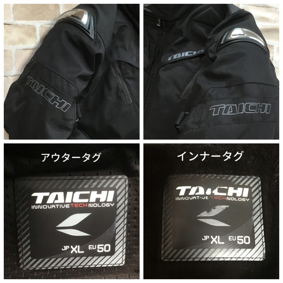★程度良好USED RS TAICHI RS タイチ ライダースジャケット XL RSJ708 各所プロテクター 胸部もあり インナー脱着可_9
