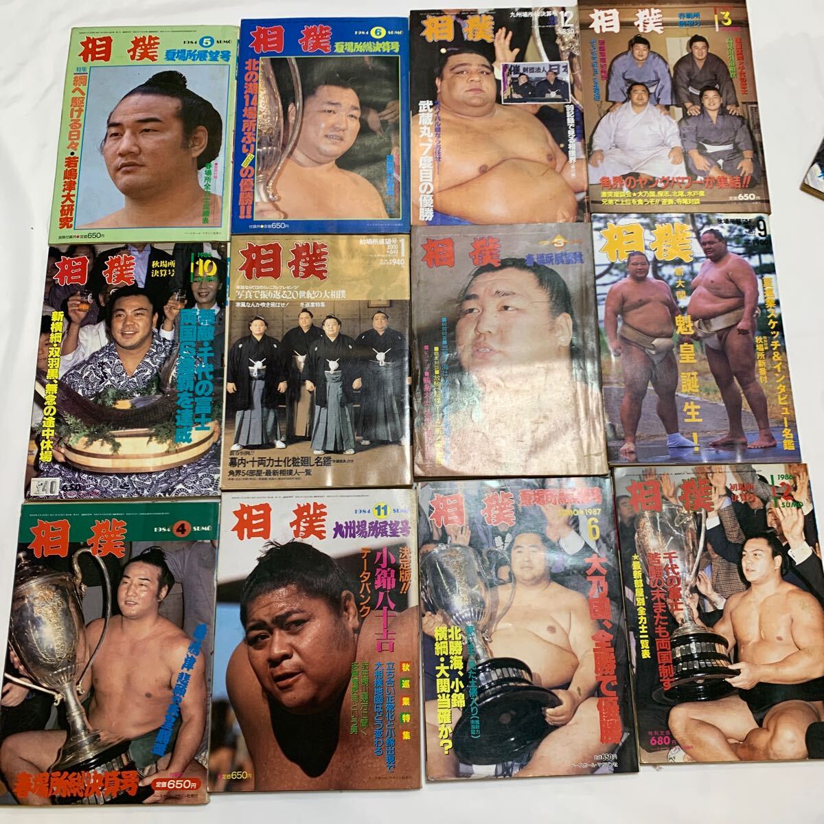相撲雑誌 全14冊　　昭和 古書　　バラ売り可 送料無料 古本 昭和レトロ 60年代 1980年代 相撲 雑誌 まとめて 大量
