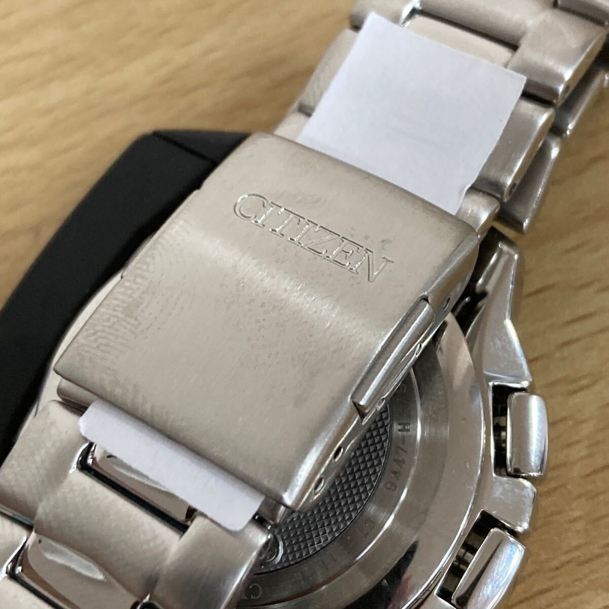 CITIZEN シチズン Eco-Drive GN-4W-S→12 ブラック文字盤 ラウンド ソーラー電波 メンズ腕時計 純正ベルト 美品 11 シ 7303_9