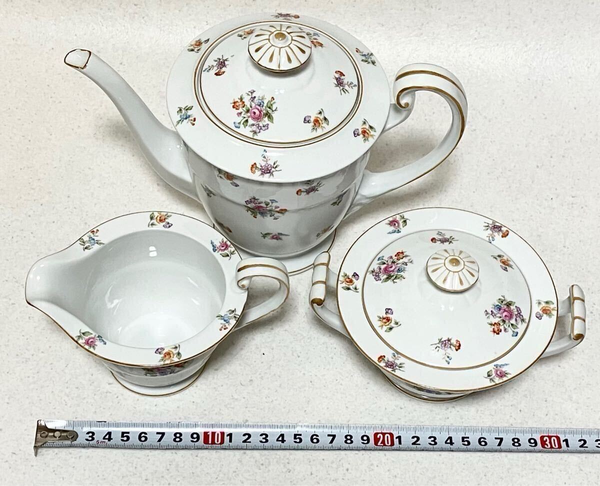 3点セット オールドノリタケ ティーセット ティーポット シュガー