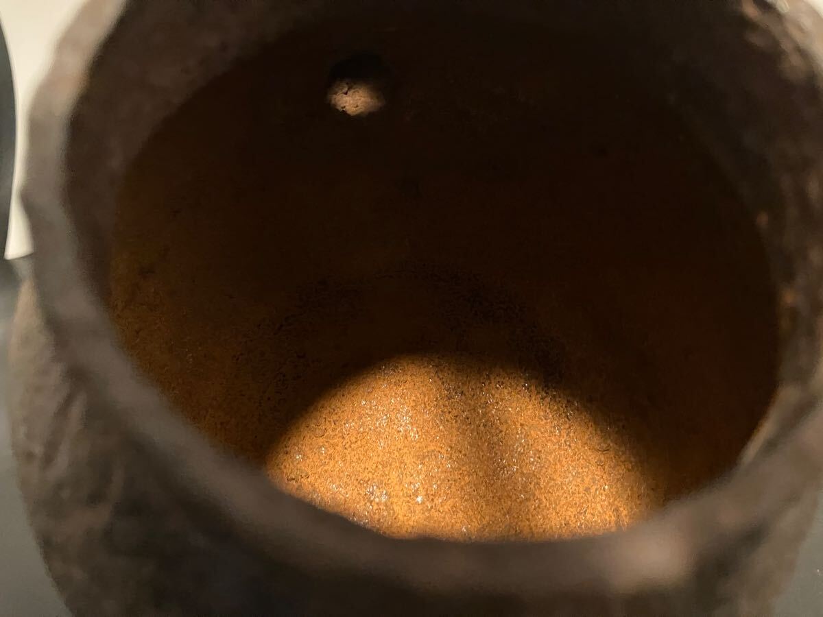 福】661煎茶道具 鉄瓶 小振 約600ml 斑紫銅蓋 茶注 湯沸 急須 時代物