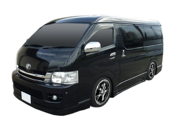 ハイエース ワイド TRH200 KDH200 フロントハーフ 前期 中期 H16/8～H22/7 FRP 未塗装 社外品 HIACE トヨタ TOYOTA エアロ ハイエース フロントハーフ ワイド キット ライト フロントスポイラー(14)