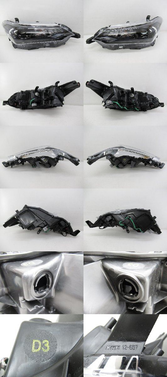 ●美品 新車外し カローラ アクシオ フィールダー NZE161 後期 純正 左右 ヘッドライト LED 【 KOITO 12-657 】 刻印 D3 (M000B34) カローラ フィールダー アクシオ 左 1F7 パーツ