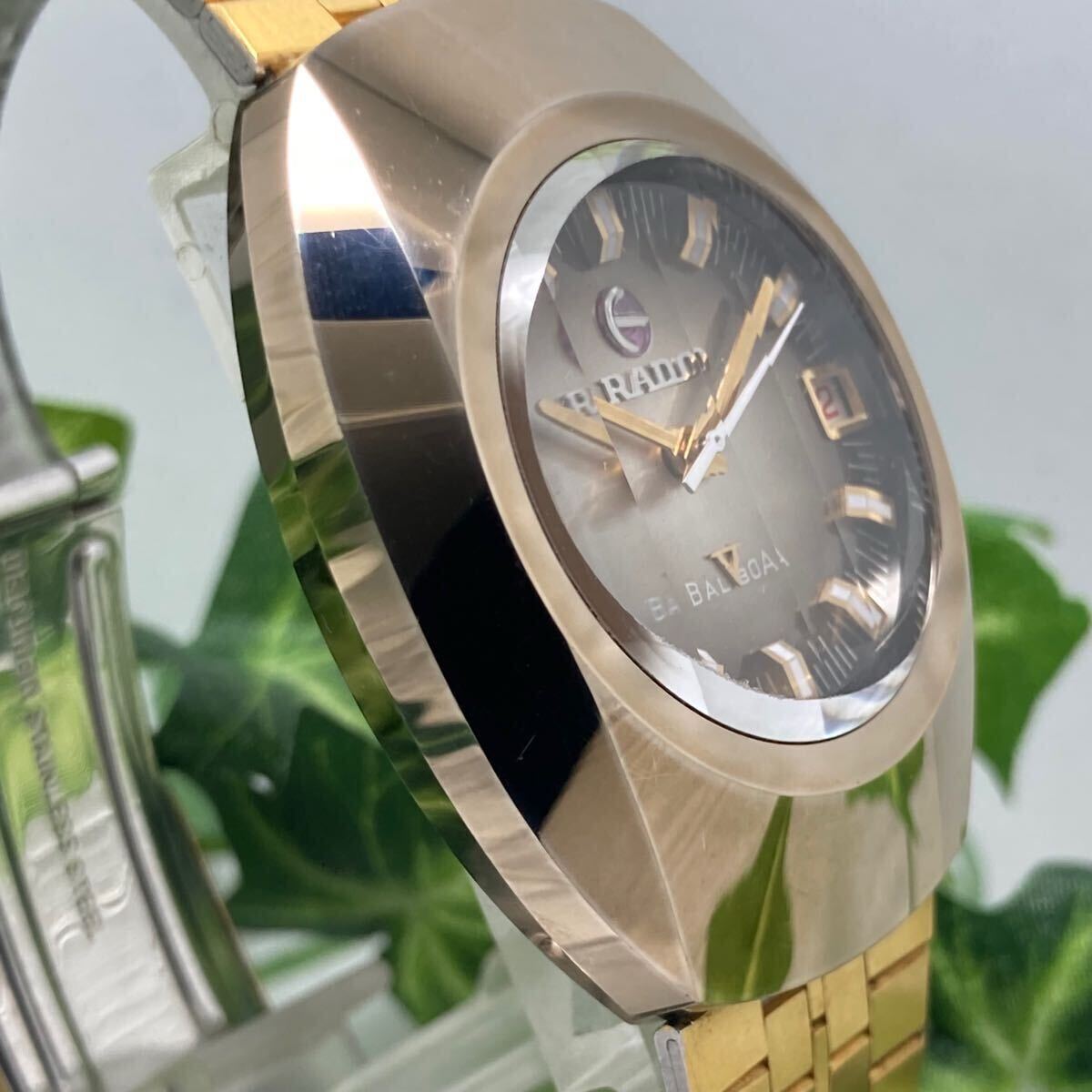 RADO ラドー メンズBALBOA ゴールドメダル イカリ可動 ガラス綺麗 純正リューズ カレンダー早送り正常 _6