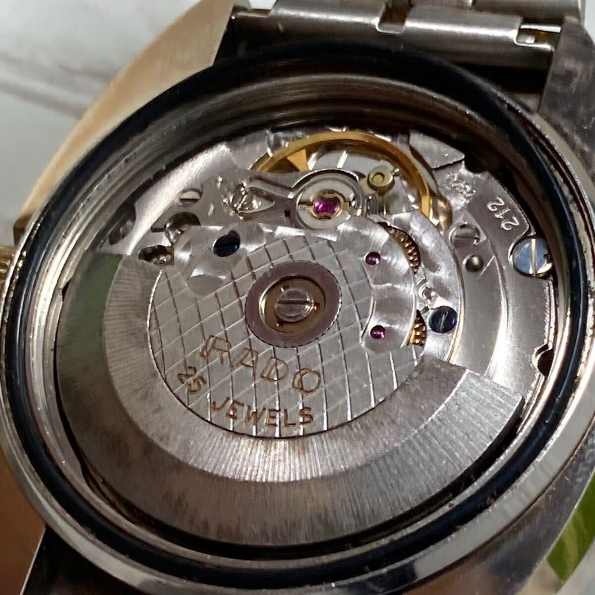 RADO ラドー メンズBALBOA ゴールドメダル イカリ可動 ガラス綺麗 純正リューズ カレンダー早送り正常 _8