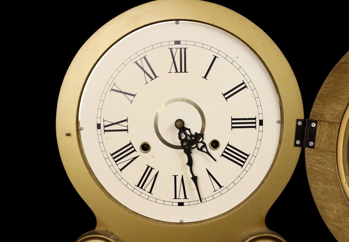 LIG】明治期 イングラハム社製 達磨時計 柱時計 掛時計 ゼンマイ式