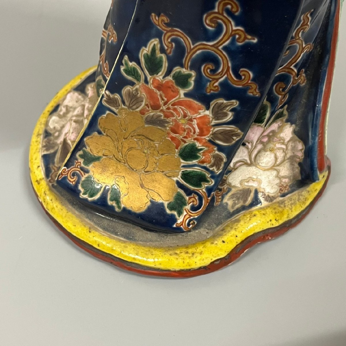 古伊万里 芸者 舞妓 人物 陶器人形 置物 色絵 高さ約45.5cm 122011w