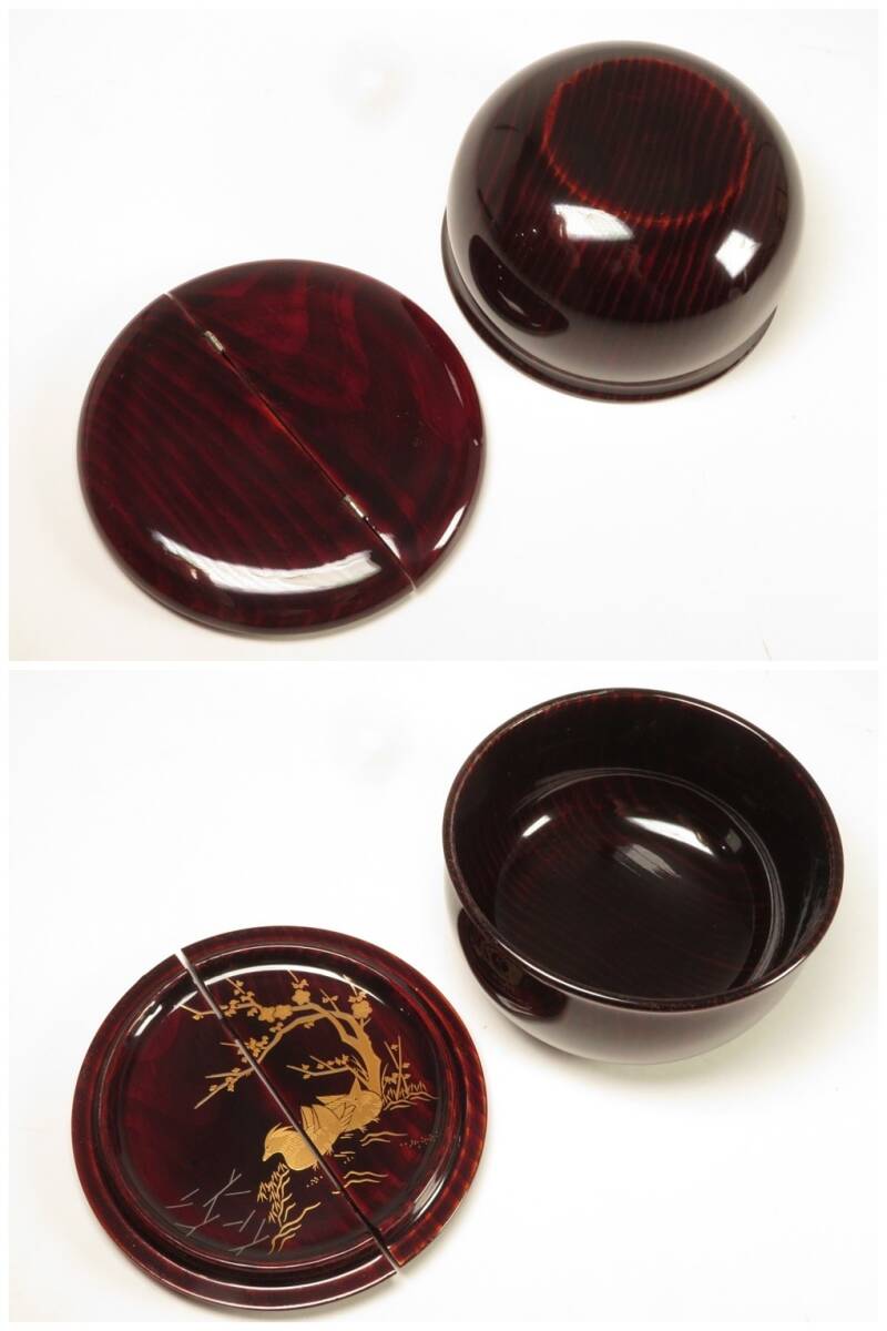中村宗悦 井伊宗観好 早梅に鴛鴦蒔絵 老松茶入 茶道具 F 共布