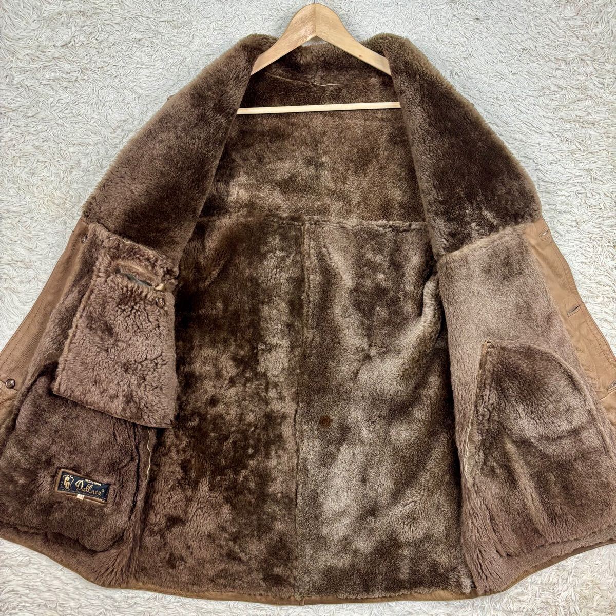 美品】 圧倒的保温力!! メンズ ムートンコート アウター ジャケット 