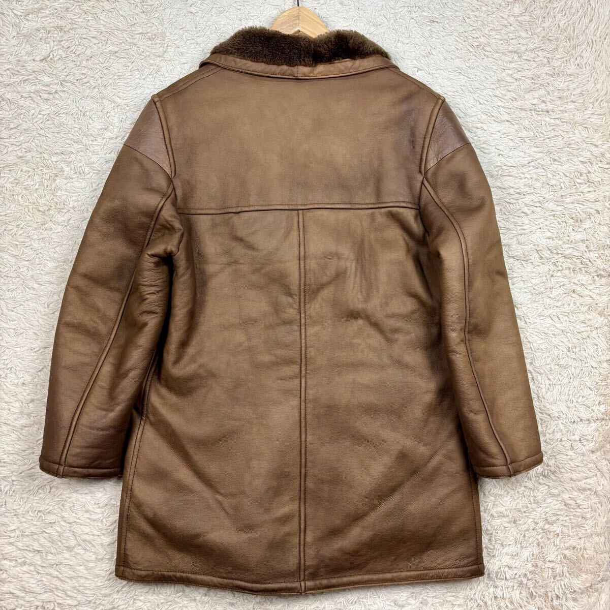 美品】 圧倒的保温力!! メンズ ムートンコート アウター ジャケット 