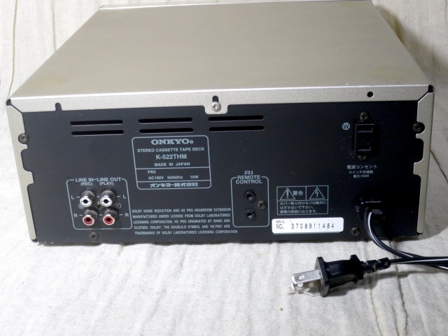ONKYO 3ヘッド デュアルキャプスタン 高性能カセットデッキ K-522THM