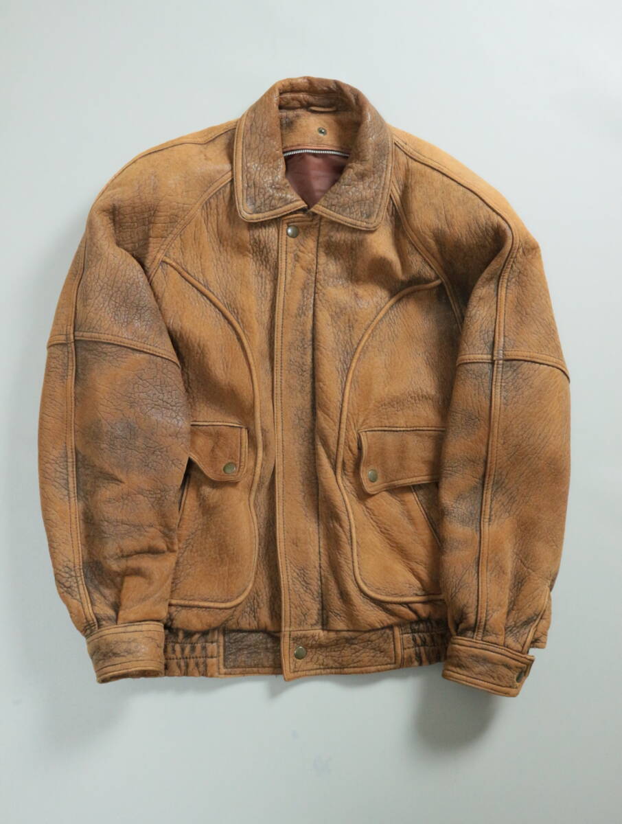 VINTAGE レザーボアジャケット ブラウン シープスキン VINTAGE
