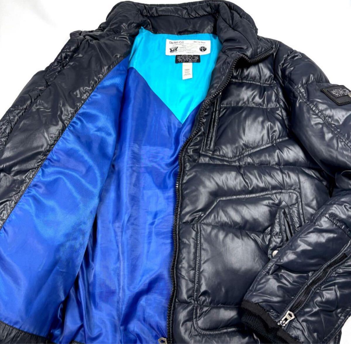 希少XL○美品 DIESEL ディーゼル ダウンジャケット ライダース