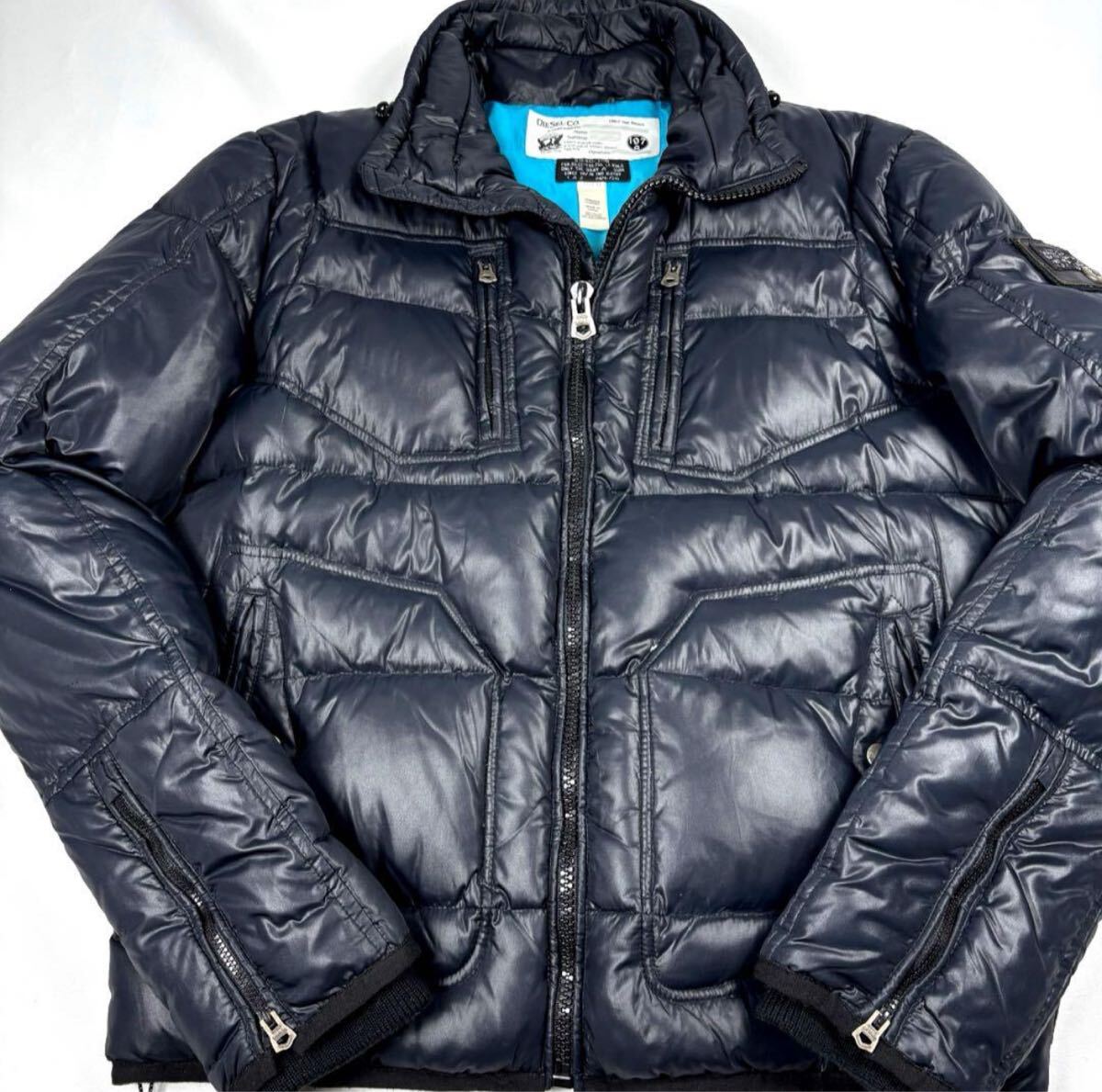 希少XL○美品 DIESEL ディーゼル ダウンジャケット ライダース