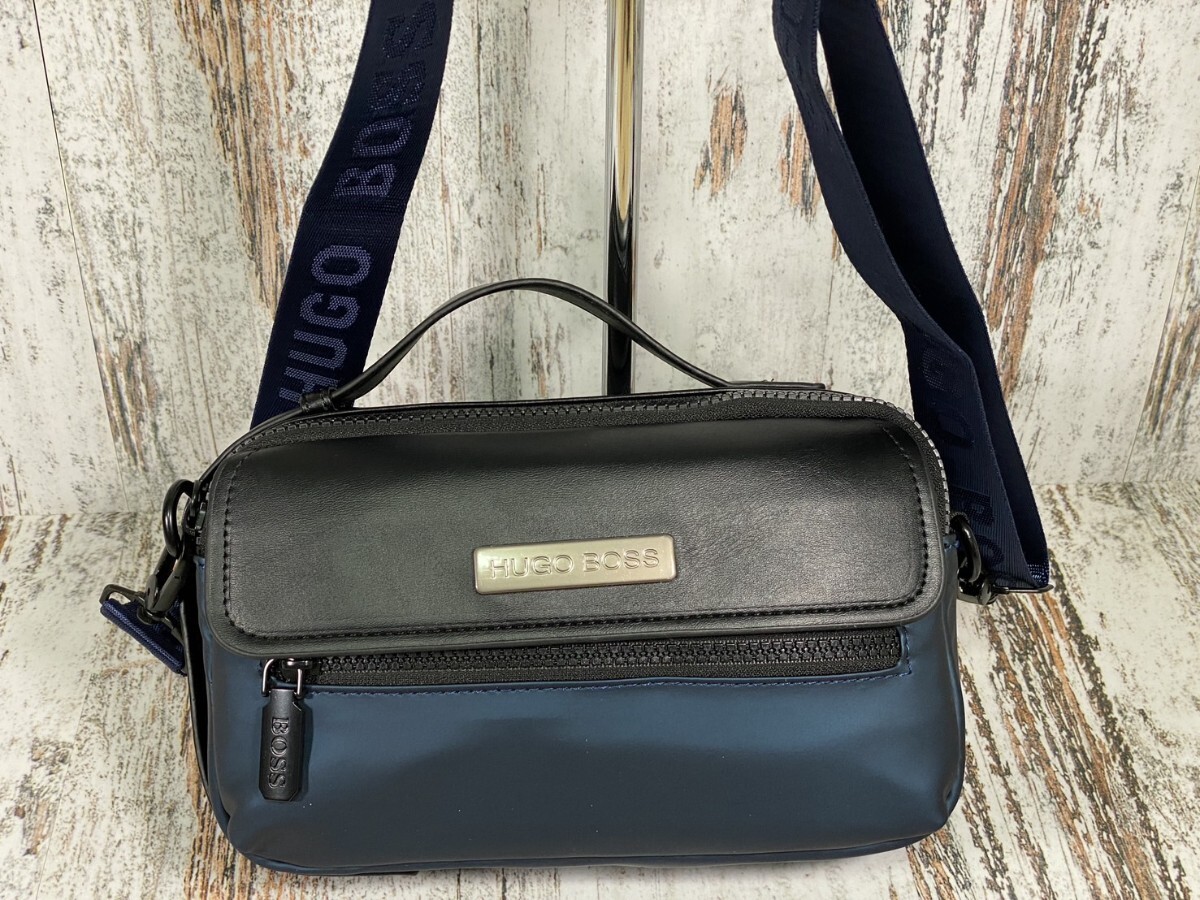 HUGO BOSS ショルダーバック ハンドバッグ 2way 斜め掛け ブラック 