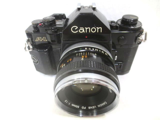 ○Canon A-1 一眼レフ フィルムカメラ ブラック○キャノン FD 50mm F1