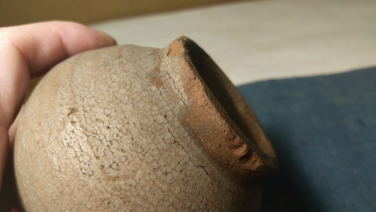 哲】【新春特別出品】貴重な高台のある古唐津掛け分け徳利（伝世・