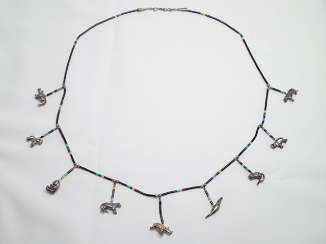 11011[T]ナバホ インディアンジュエリー STERLING シルバー ネックレス