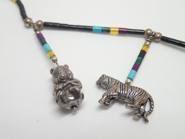 11011[T]ナバホ インディアンジュエリー STERLING シルバー ネックレス