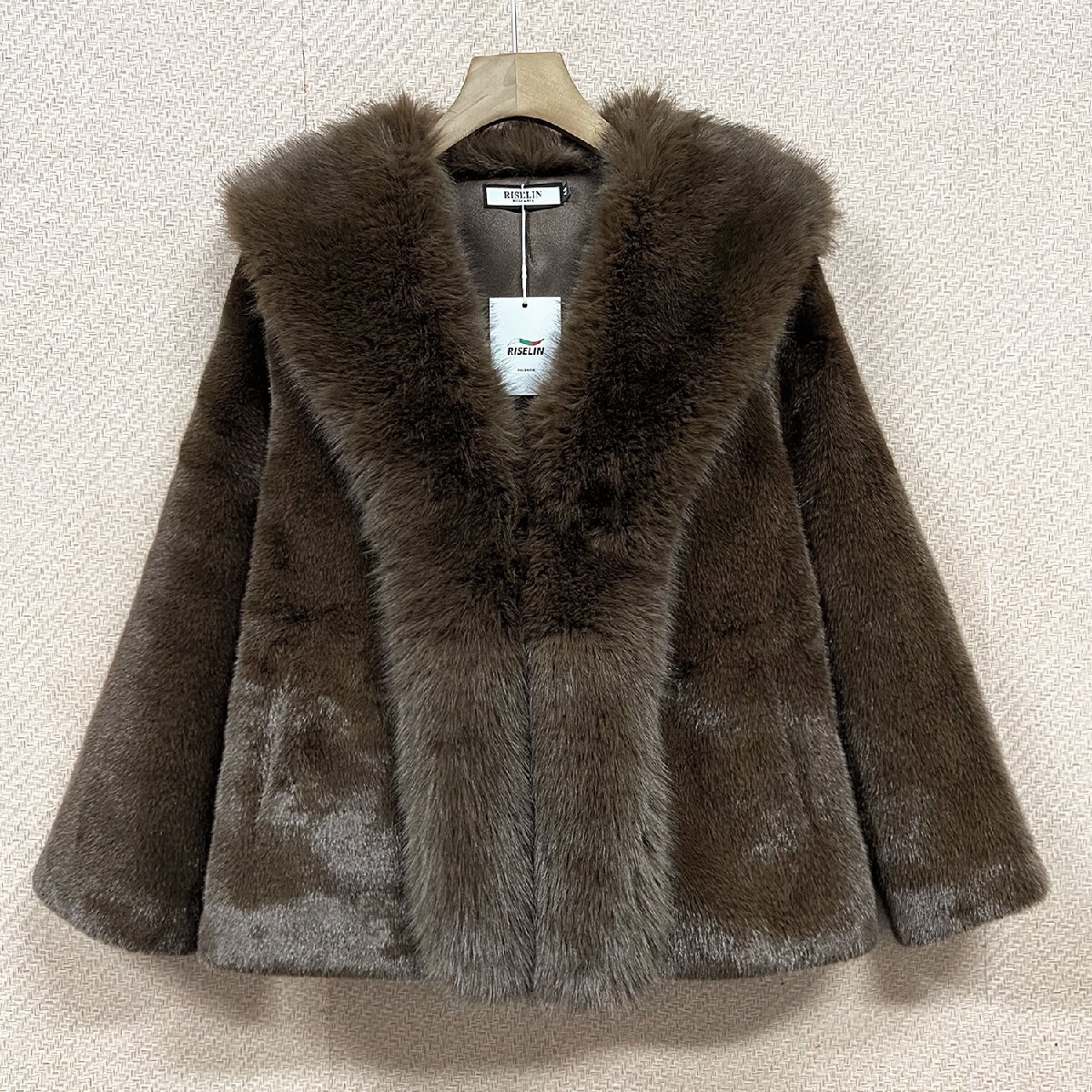 レディース RISELIN ミンクカシミヤ混 ファーコート レディース L