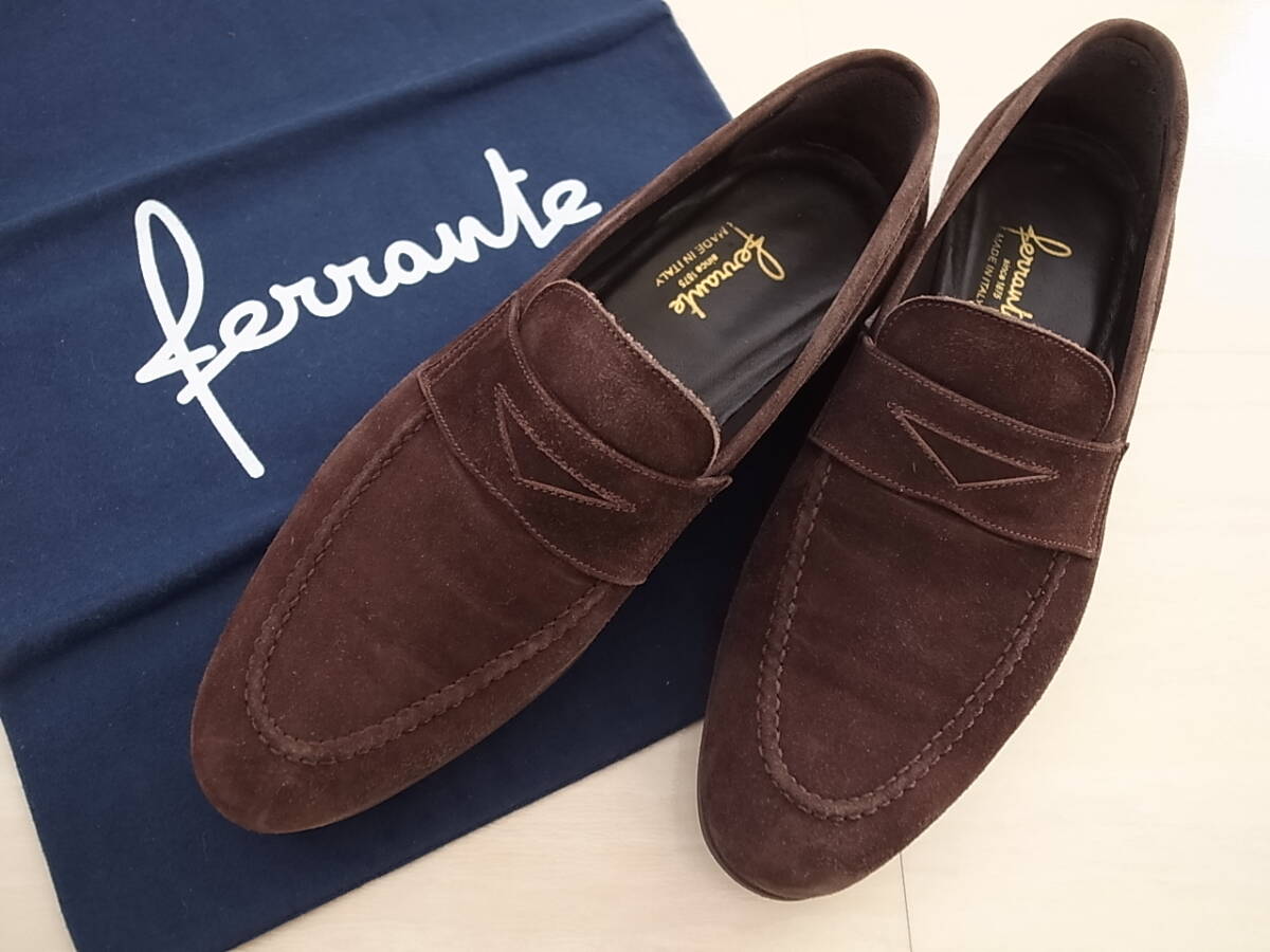 美品 着用3回 定価5万円 FERRANTE フェランテ スウェードローファー