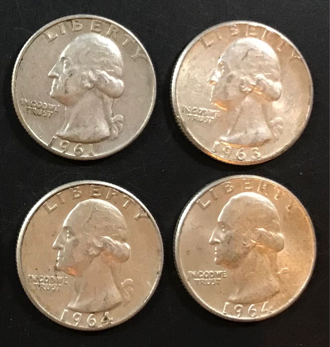 1944年・1945年 ワシントン 25セント銀貨 5枚セット Yahoo