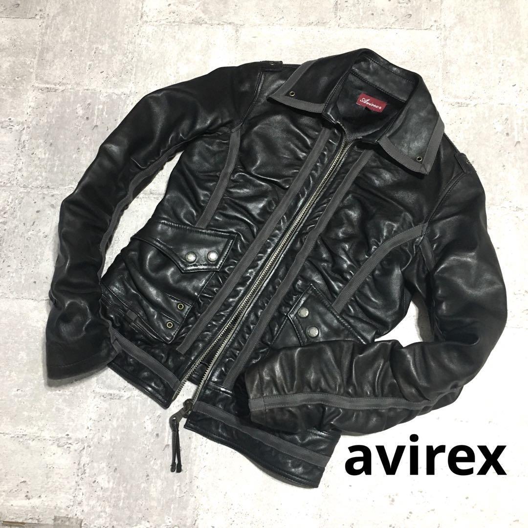 シングルライダースジャケット アビレックス レザージャケット AVIREX