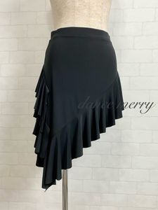 ★送料無料★【MERRY】新品 社交ダンス オーバースカート 5865 黒 レッスン パンツ ラテ