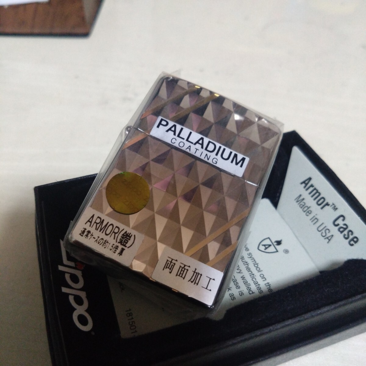 ZIPPO ジッポ Armor アーマー 両面加工 2012年製 palladium coating 未