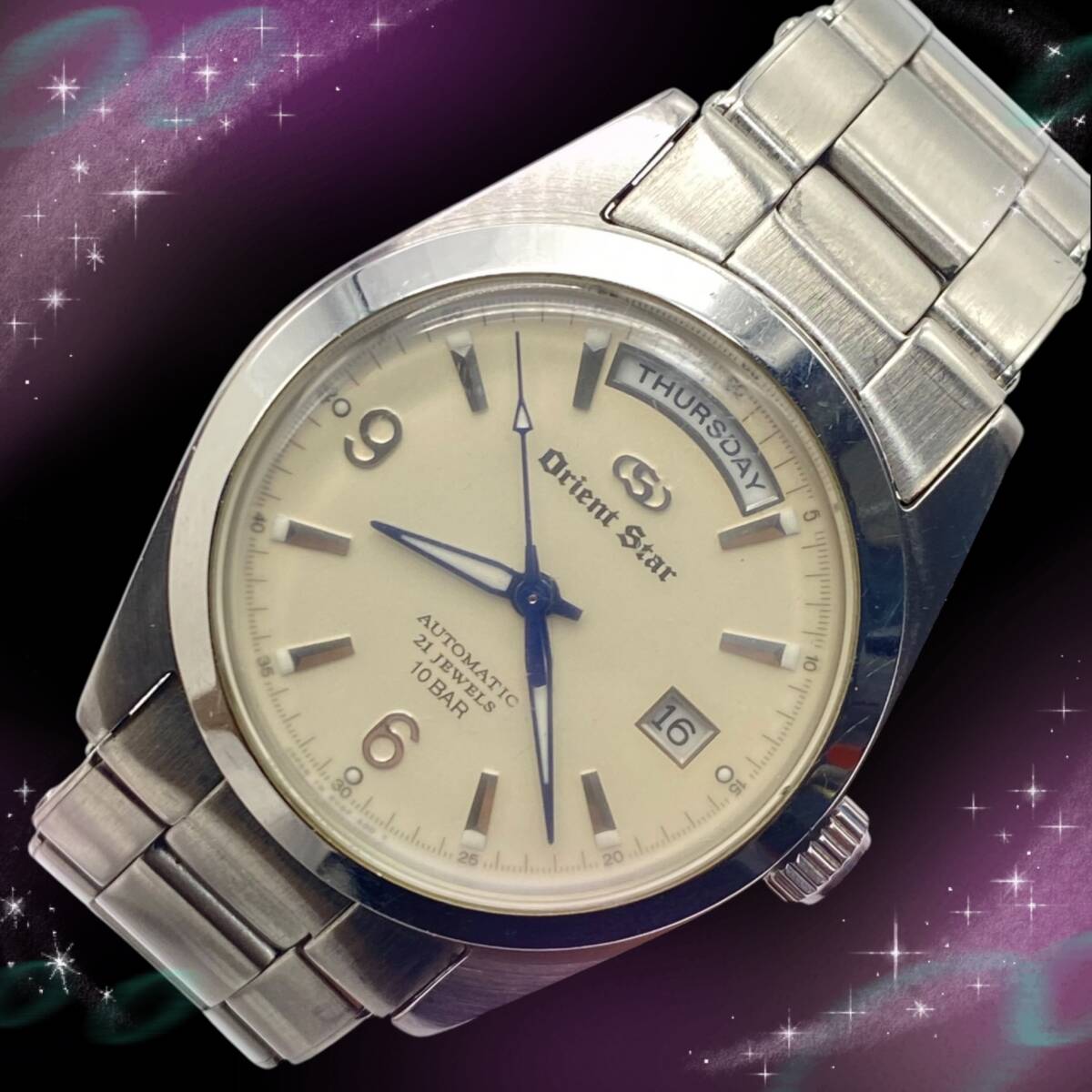 稼働品》オリエントスター Orient Star メンズ腕時計 21石 21JEWELS 裏 