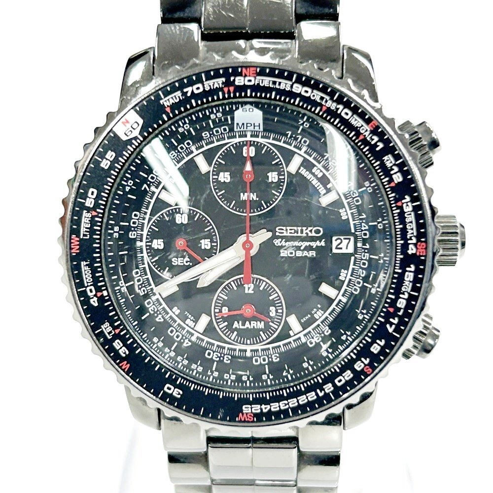 セイコー 7T62-0EB0 SEIKO パイロット 200M クォーツ 稼働品だけど1円 