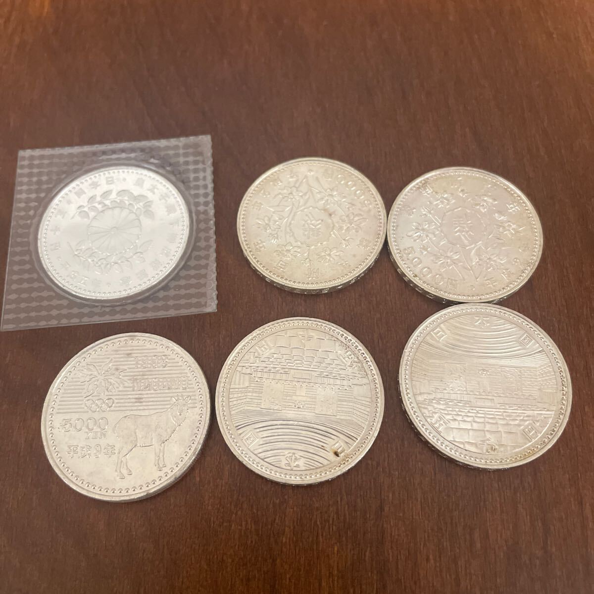 ☆1円〜　 記念硬貨　5000円硬貨　長野オリンピック　裁判所百年　皇太子殿下御成婚記念　銀貨　シルバー　6枚　30,000円分_1