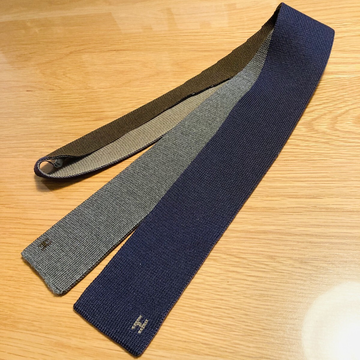 美品】HERMES エルメス ネクタイ シルクマイユ 6.5cm ニットタイ