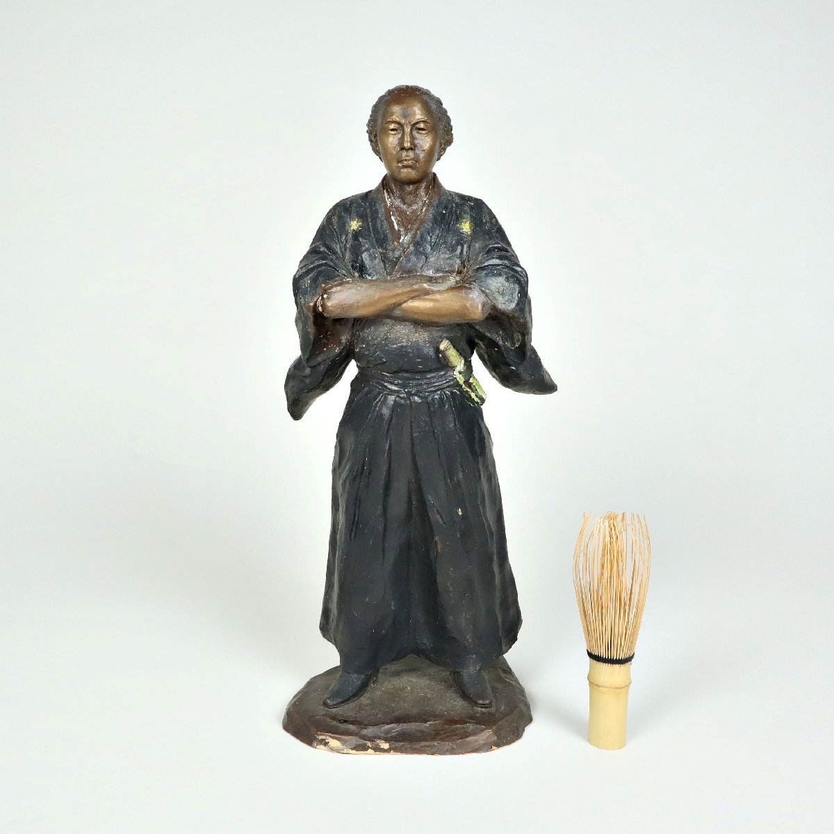 熊谷友児 「飛騰」 青銅製 坂本龍馬像 約4.4kg 15/500 保証書 共箱 