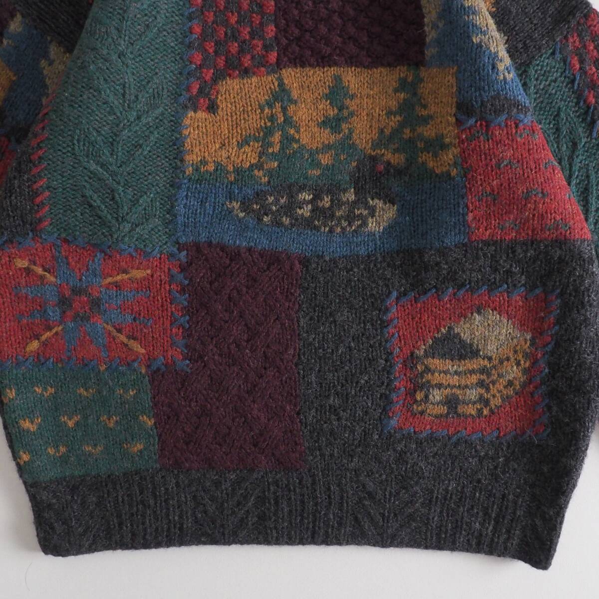 ウールリッチ Woolrich ウール100％ ニット セーター パッチワーク 