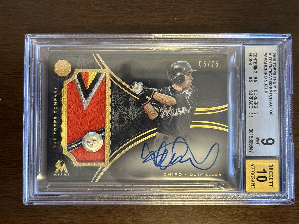 BGS鑑定済みグレード９、９７’首位打者　（パ）イチロー　カード 殿堂入り イチローサインパッチカード】2016 Topps the Mint