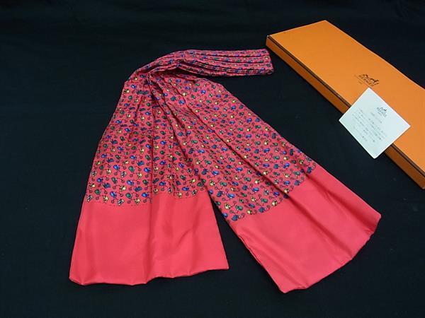 1円 □新品同様□ HERMES エルメス シルク100% 総柄 馬柄 アスコット