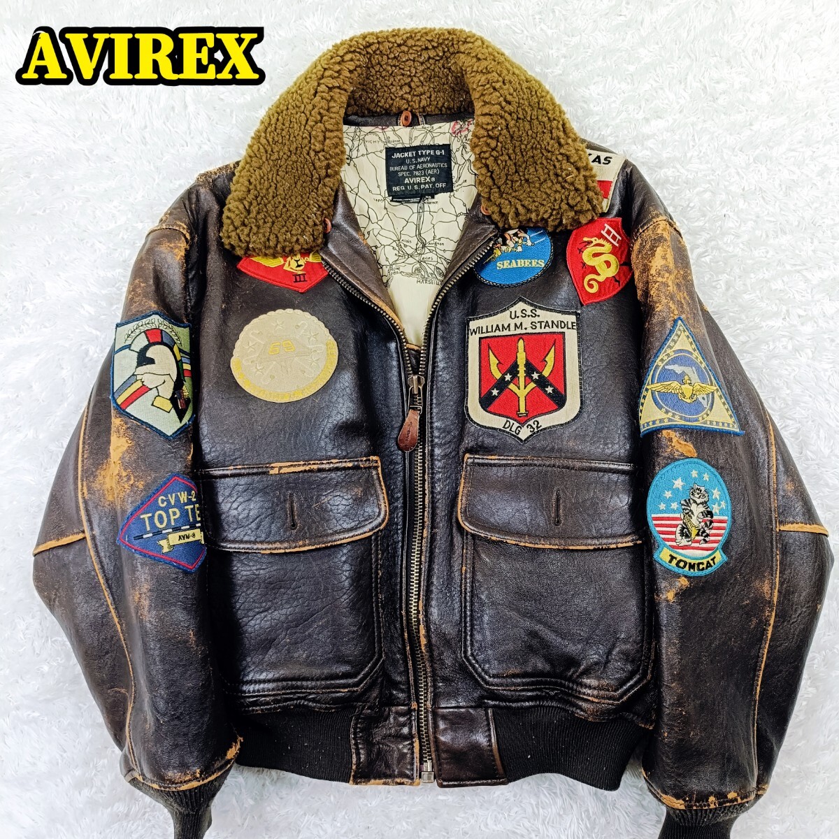 AVIREX ラム レザー 革ジャン フーディー ジャケット レッド サイズL 