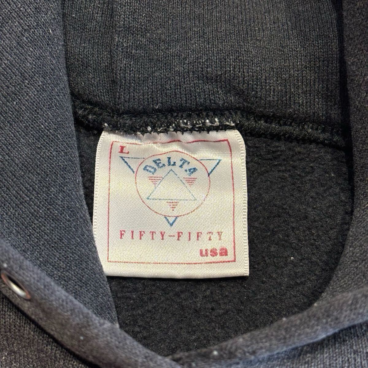 90s HARLEY DAVIDSON 両面プリント スウェットパーカー DELTA USA製 墨