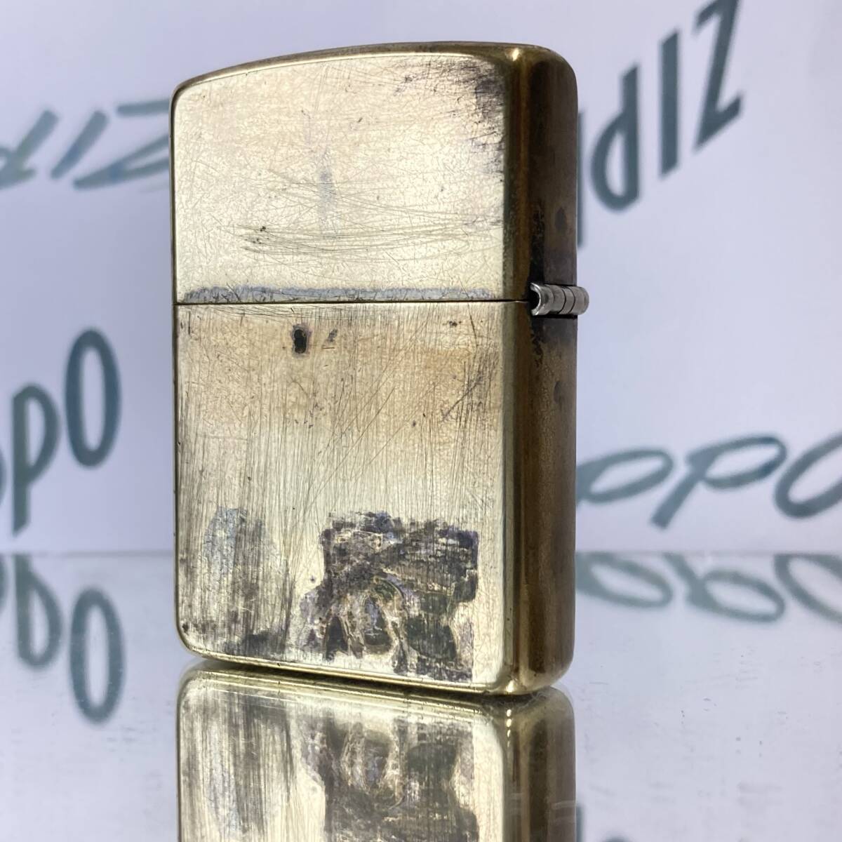 ZIPPO ソリッドブラス 1000円スタート SOLID BRASS ダブルイヤーボトム 
