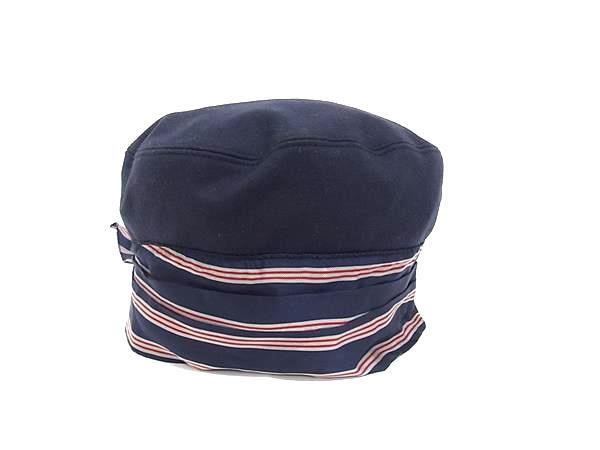 1円 □美品□ GUCCI グッチ ウール80%×ナイロン20% リボン ベレー帽 