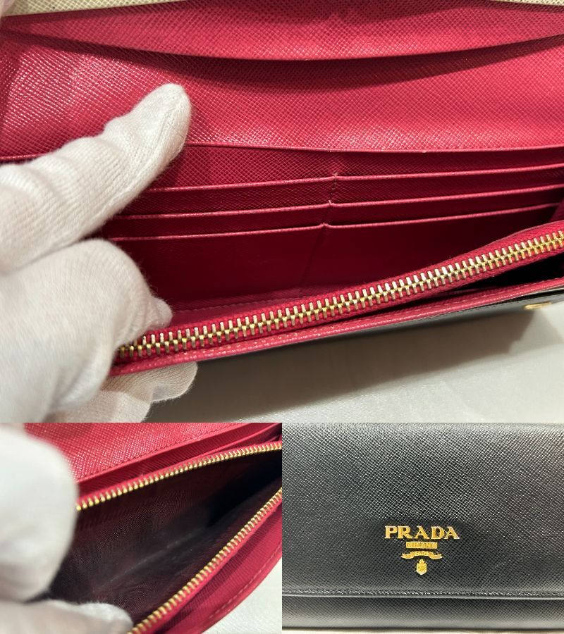 PRADA プラダ サフィアーノ マルチカラー 長財布 黒系 - PRADA プラダ 